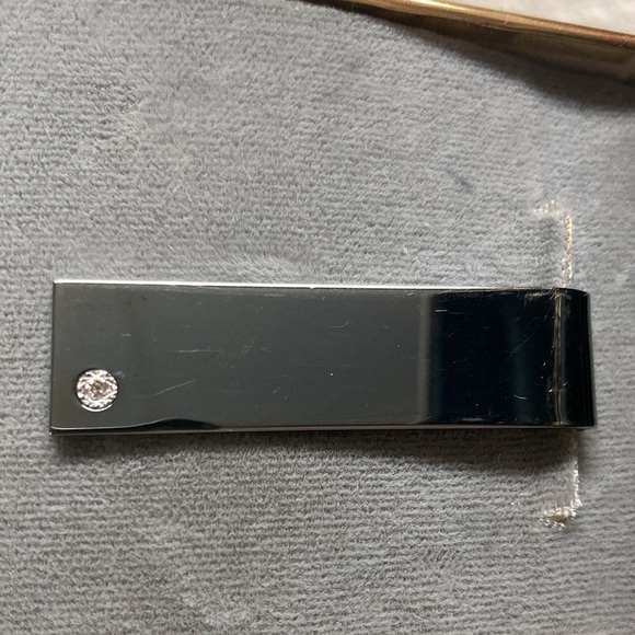Christian Dior Vintage Illusion Diamond in Gunmetal Money Clip Original Box - Picture 1 of 5